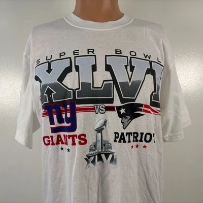 Camiseta Reebok New York Giants Para Hombre Talla L NFL Super Bowl XLVI Matchup Patriots Foto 1 de 4