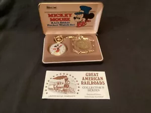 Vintage Mickey Mouse Bradley Taschenuhr Set - NEU MIT BOX ... NIE BENUTZT - Bild 1 von 12