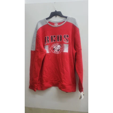 Men's MLB Cincinnati Reds Sports Jersey Sweatshirt -Cooperstown Collection Red X Cover
