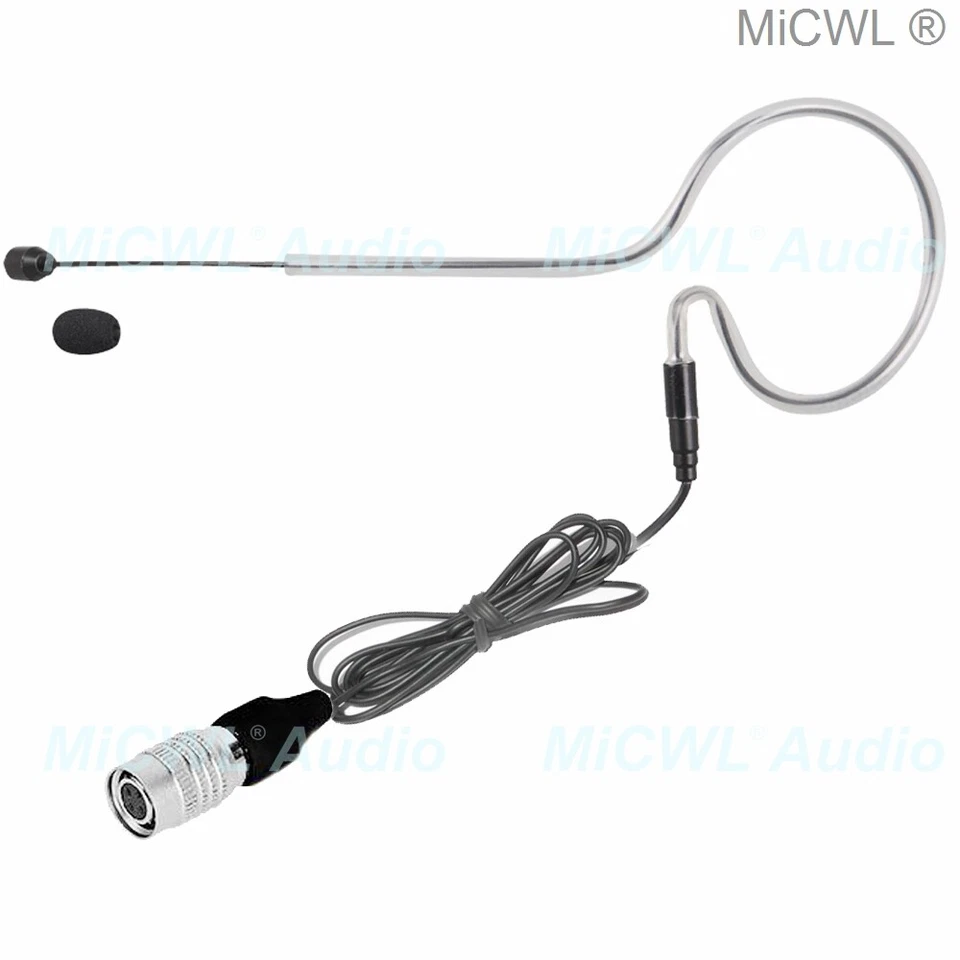 Schwarzes Einohr Mikrofon für Audio-Technica AT UniPak Beltpack Hirose 4 Pin - Bild 1 von 1