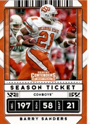 2020 Panini Contenders Draft Picks - Barry Sanders #9 - Image 1 of 2
