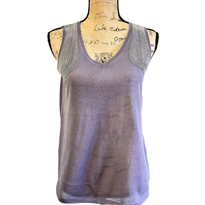 SITA MURT ANTHROPOLOGIE LILAC COTTON BLEND KNIT SLEEVELESS SWEATER TOP SZ 8/42 - Image 1 of 4