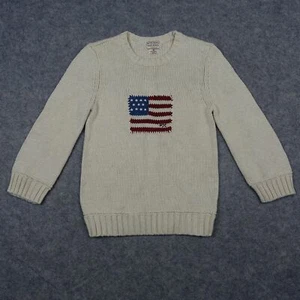 VINTAGE Ralph Lauren maglione ragazzo maglia media polo jeans bandiera americana preppy VT - Foto 1 di 13