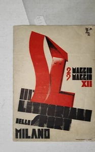 FUTURISMO AUTORE MAGA-LITTORIALI SPORT MILANO 1934-foglietto cm10,5x15-C47-176 - Picture 1 of 1