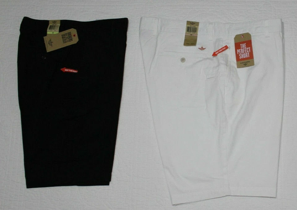 DOCKERS Black Flat Front Men’s Shorts Size 34 With Tag 100 Cotton