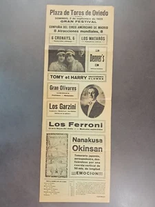 Póster Payasos Plaza de Toros Compañía Americana de Circo de Madrid 1923 Broadside - Imagen 1 de 15