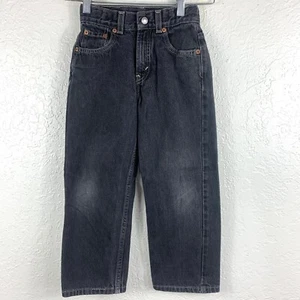 Levi's 569 Jeans Boys 7S Regular Loose Straight Faded Black Adjustable Waist - Picture 1 of 12