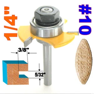 1 pc 1/4" SH Biscuit #10 Slotting 5/32"x3/8" Joint Assembly Router Bit sct-888 - Picture 1 of 12