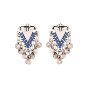 Pendientes colgantes Voylla azul oxidado 2X | Juego contemporáneo plateado - Imagen 1 de 5