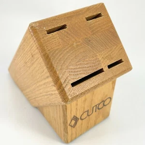 CUTCO STUDIO 4 Slot Knife Block Storage Knives Holder Honey Oak - Picture 1 of 4