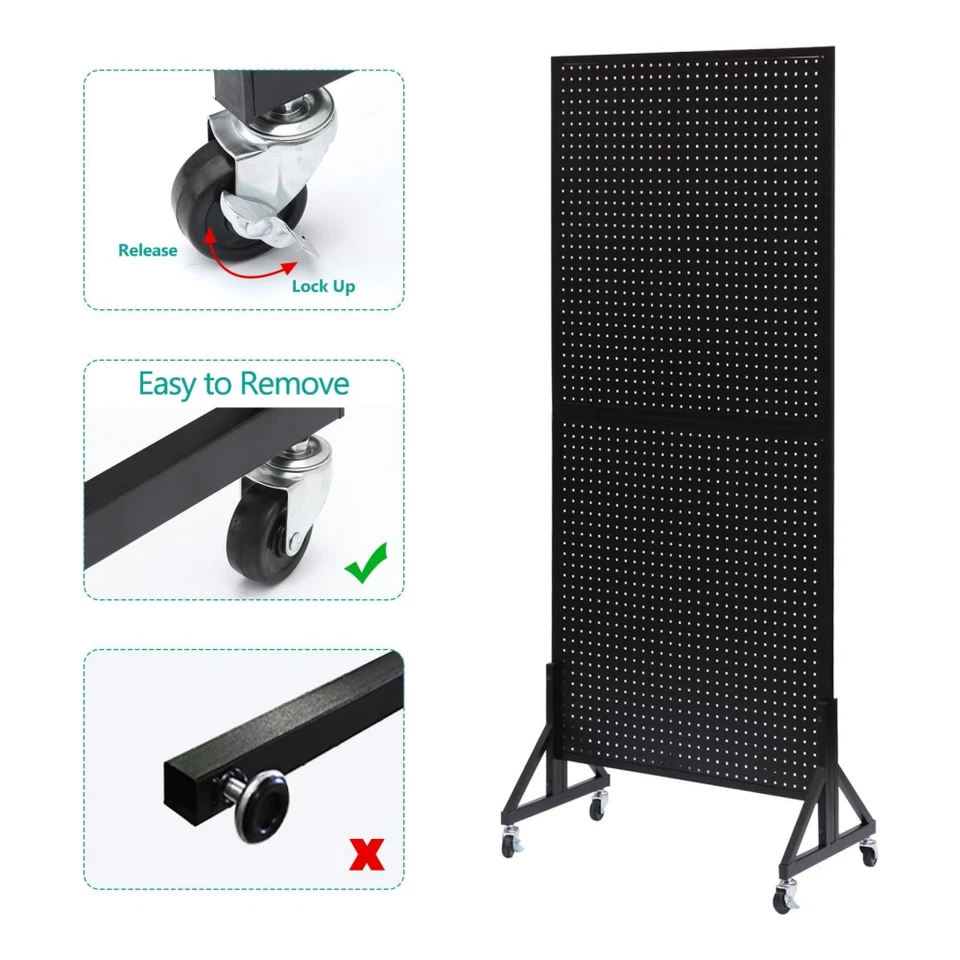 30 Hooks Pegboard Display Stand Shop Rotating Floor Standing Retail For Sale - image 1 of 4