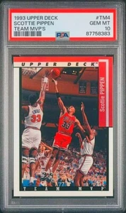 1993 1994 UPPER DECK TEAM MVPS #TM4 SCOTTIE PIPPEN BULLS PSA 10 GEM MINT POP 1/1 - Picture 1 of 2