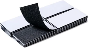20 Sets Heavy Duty Hook & Loop Adhesive Strips: Sticky Back Fastener 2x4” Black - Picture 1 of 7