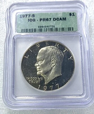 1977 S Eisenhower Dollar ICG PR67 DCAM 701 - Image 1 of 2