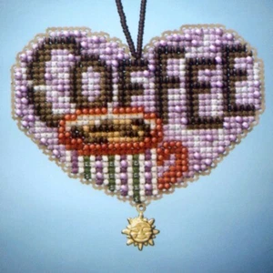 Love Coffee Beaded Charmed Ornaments Kit Mill Hill 2013 I Love - Picture 1 of 3