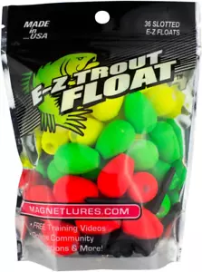 E-Z Trout Floats - 36 Easy to Adjust Slotted Fishing Bobbers - Freshwater and Sa - Picture 1 of 12