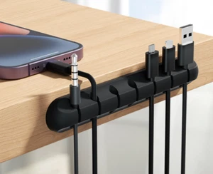 Support de câble clips de gestion des liens rangés chargeur de bureau fil organisateur USB Royaume-Uni - Photo 1/2