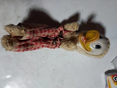 "Muñeca de tela del pato Gund Donald de los años 50 rara, cara de goma, 10"" de alto vintage Disney" Foto 1 de 4