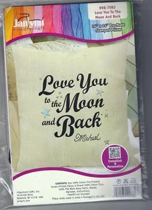 Janlynn Needlecraft Love You To The Moon and Back 14" Kit de almohada estampada - Imagen 1 de 2