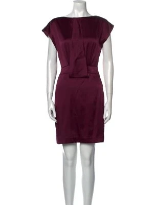 Zac Posen Burgundy Silk Satin Boat Neck Cap Sleeve Cutout Mini Dress Size 4 - Image 1 of 3
