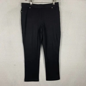Susan Graver Pants Womens Size Lp Petite Black Straight Pull On Stretch - Picture 1 of 9