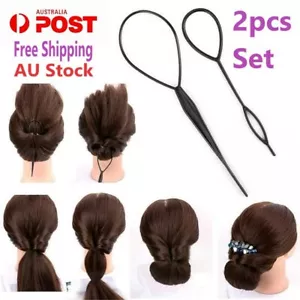2pcs / Set Ponytail Creator Plastic Loop Styling Tools Topsy Pony Tail Clip Hair - Picture 1 of 6