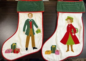 Christmas Stockings Vintage House Of Hatton 1976 Victorian Couple Collectible-2 - Picture 1 of 10