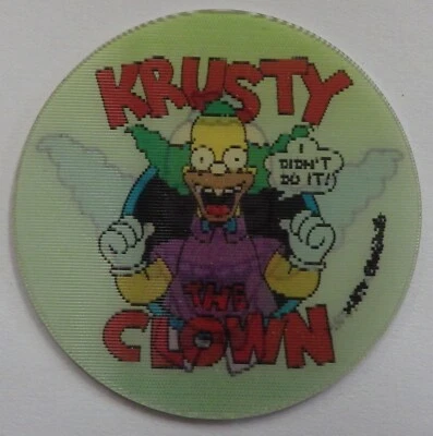 1996 LAYS DORITOS SIMPSONS KRUSTY THE CLOWN MAGIC MOMENT #153 TAZO - Image 1 of 3