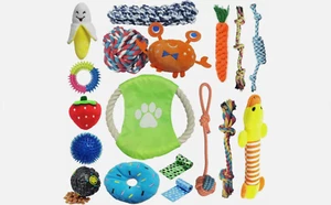12 Pcs Dog Rope Toys Braided Rope Chew Play Aggressive Chewers lot Ball Toys - Picture 1 of 3