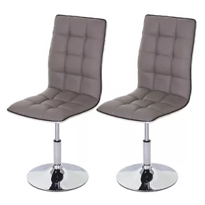 2er-Set Esszimmerstuhl MCW-C41, Lehnstuhl, höhenverstellbar drehbar, taupe-grau - Bild 1 von 7
