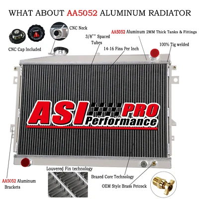 2ROW Aluminum Radiator For Mazda Bravo B2600 Ford Courier Ute Petrol 1985-96 MT; - image 1 of 4