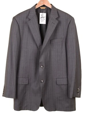 Hickey Freeman Mid Gray Wool Pinstripe 2pc Suit Jacket Pants 44 L - Image 1 of 4