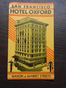 DE COLECCIÓN FOLLETO OXFORD HOTEL SAN FRANCISCO CON MAPA - Imagen 1 de 6