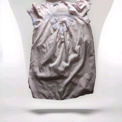 Camisón Jaclyn Smith DE COLECCIÓN Rosa Claro Borde de Encaje Longitud Media Manga Gorra L Foto 1 de 4