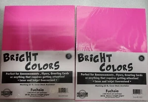 Lot of 2 Pks Brights Colors Paper,8.5 x 11 inch,24 lb,100 sheets/package.Fuchsia - Picture 1 of 3