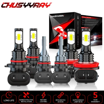 For Acura MDX 2004 2005 2006 - 6x 6000K LED Headlights + Fog Lights Bulbs Kit - Image 1 of 4