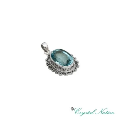 Colgante de plata de ley con topacio azul (20588) Foto 1 de 2