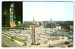 Louisville Kentucky Riggs Motor Company Used Cars Dealer chrome Postcard A855 - Picture 1 of 2