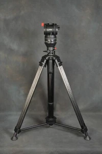 Sachtler Hot Pod 14 Carbon Fiber Pneumatic Column Tripod & Sachtler DV 12SB Head - Picture 1 of 22