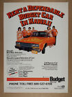 1983 Budget Rent a Car Hawaii mercury zephyr photo vintage print Ad