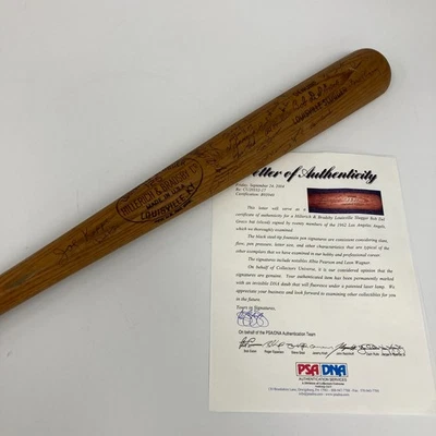 1962 Los Angeles Angels Team Signed Bobby Del Greco Game Used Bat PSA DNA COA - Image 1 of 4