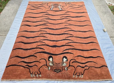Kouang Tiala 9' x 12' Tiger rug, hand tied wool, Lemieux Et Cie by Momeni - Image 1 of 4
