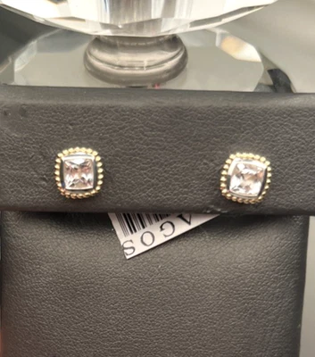 LAGOS Caviar Stud 18k Gold Topaz Silver 5mm Earrings NEW $700 - Image 1 of 4