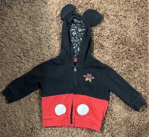 Disney Parks Mickey Mouse Ears Zip-Up Hoodie Jacket - Toddler - Size: 24 Months - Picture 1 of 15