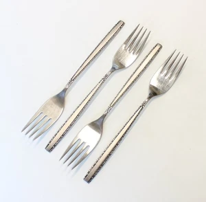 4 Four Oneida Community Via Roma Pattern Stainless Steel Dinner Forks Set/Lot - Picture 1 of 3