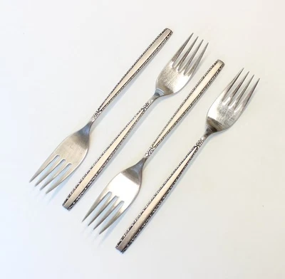 4 Four Oneida Community Via Roma Pattern Stainless Steel Dinner Forks Set/Lot - Image 1 of 3