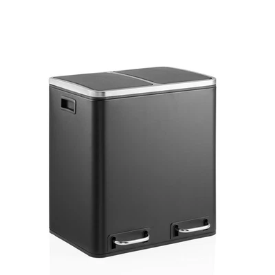 Mülleimer 2 Fach 30 Liter Treteimer Abfalleimer Trennmülleimer Küche 2 x 15l - Bild 1 von 4