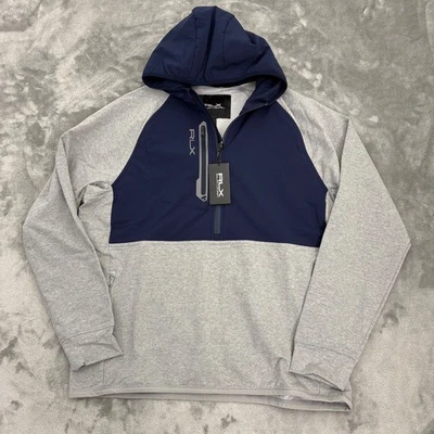 Ralph Lauren RLX Golf Sudadera con Capucha Para Hombre Grande 1/4 Cremallera Pullover 1/2 Gris Azul Foto 1 de 4