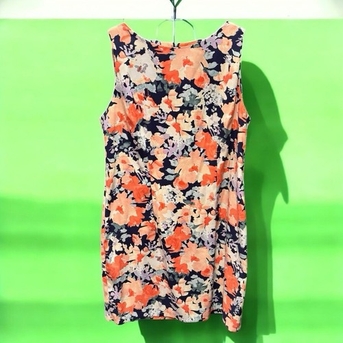 Abito smanicato floreale ALYX arancione taglia 18 lunghezza 37 pollici pit to pit 18 pollici