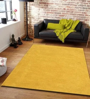 New Handmade Hand Tufted Pure Woollen Plain Carpet Rug Living Room and Bedroom - Image 1 of 3